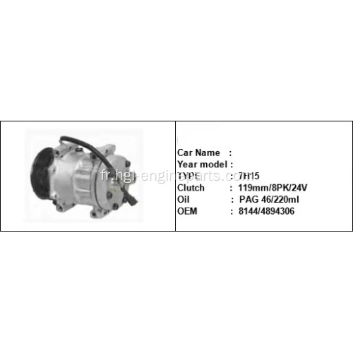 IVECO EURO Cargo AC Compressor 4894306 504185596